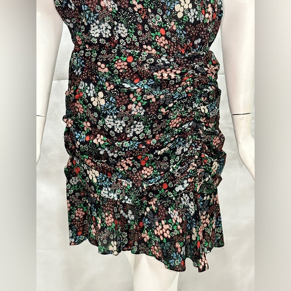 Veronica Beard Black Floral Print Silk Dress Size 8 - Picture 4 of 14